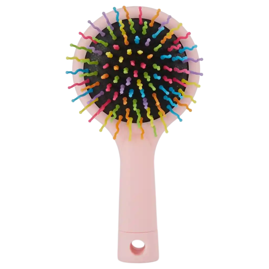 MUMUSO Haarbürste (Pink) mit bunten Borsten – perfekt für glattes und gesundes Haar.