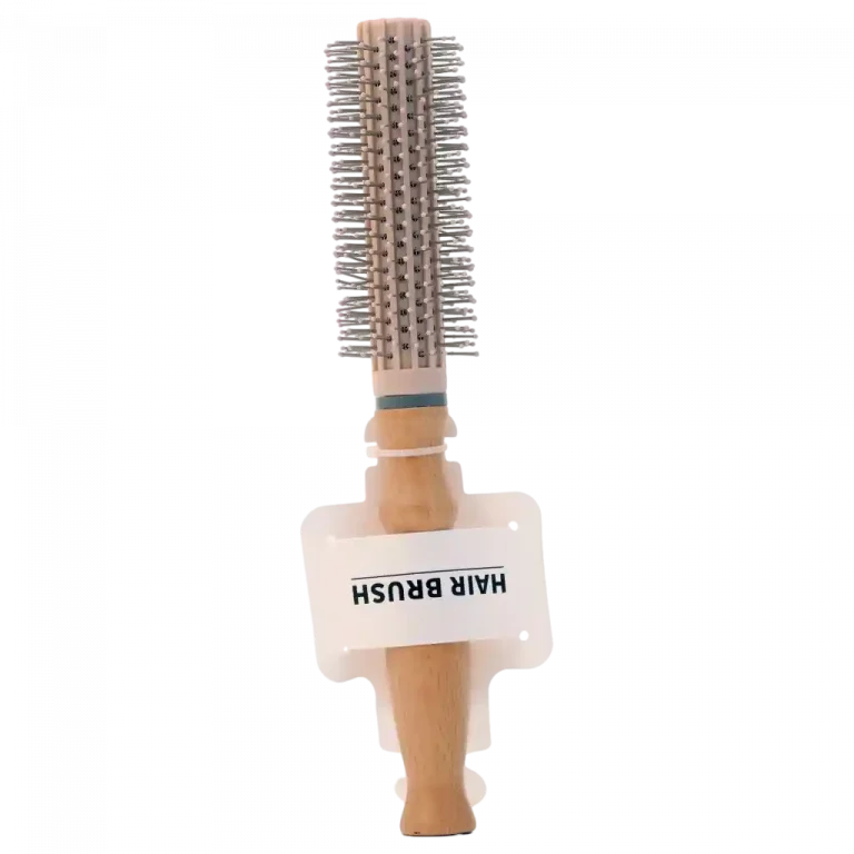 MUMUSO Haartrocknungsbürste aus Buche und Nylon in Pink – ideal für schonendes Föhnen.