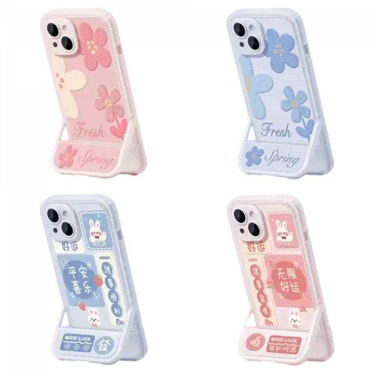 MUMUSO Handyhülle mit Kickstand für iPhone 15 Pro Max aus TPU und PC (Rosa), idealer Schutz und praktische Funktion.