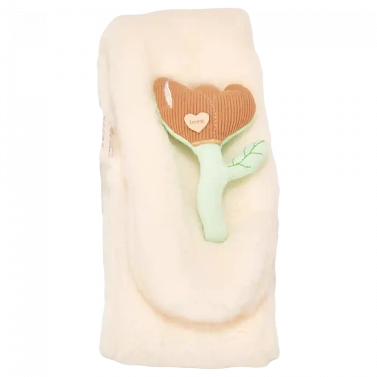 MUMUSO Kinder-Schal aus weichem Material in Weiß mit Blumenmotiv – perfekt für den Frühling und Herbst.