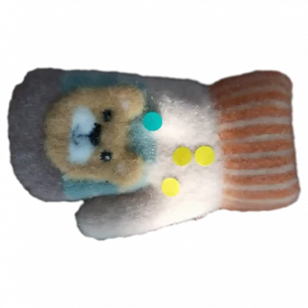 MUMUSO Kinderhandschuhe mit Bärenmotiv (Beige) – warm und kuschelig für kalte Tage.