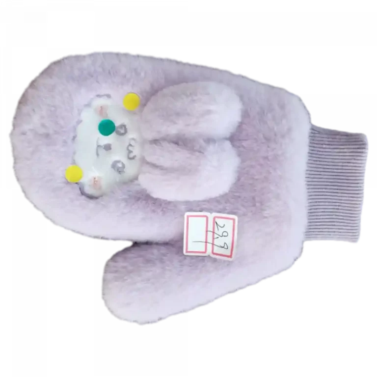 MUMUSO Kinderhandschuhe in lila mit Tiermotiv – warm und weich für kalte Tage.