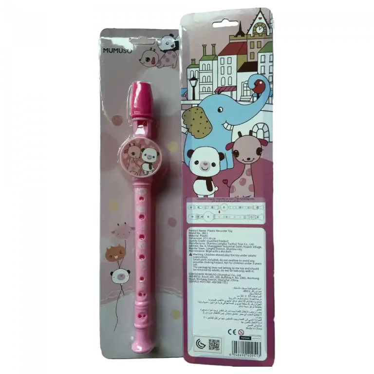 MUMUSO Kunststoffblocks-Recorder in Pink – musikalisches Spielzeug für Kinder, ideal für kleine Hände.