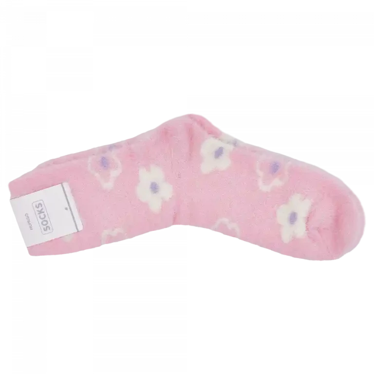 MUMUSO Kuschelsocken für Damen in Rosa mit Blumenmuster – perfekt für den täglichen Gebrauch und gemütliche Abende.