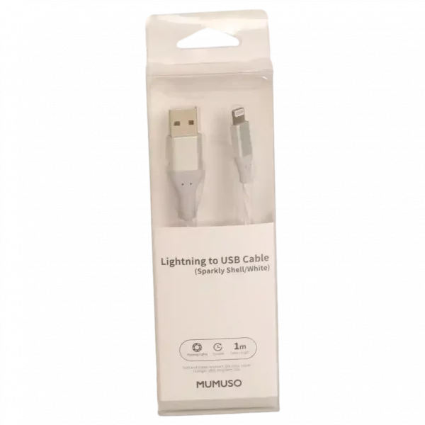 MUMUSO Lightning zu USB Kabel (Weiß) – 1 Meter lang und ideal für Apple Geräte.
