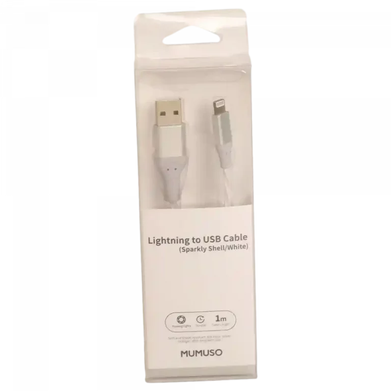MUMUSO Lightning zu USB Kabel (Weiß) – 1 Meter lang und ideal für Apple Geräte.