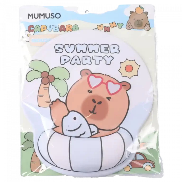 MUMUSO Mauspad mit Handballenauflage, Sommerparty mit Capybara – ideal für Büro oder Homeoffice.