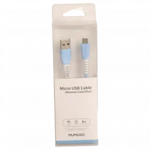 MUMUSO Micro USB Kabel (Macaron Farbe/Blau) in 1 m länge – ideal für Android Geräte mit weichem TPE-Material.