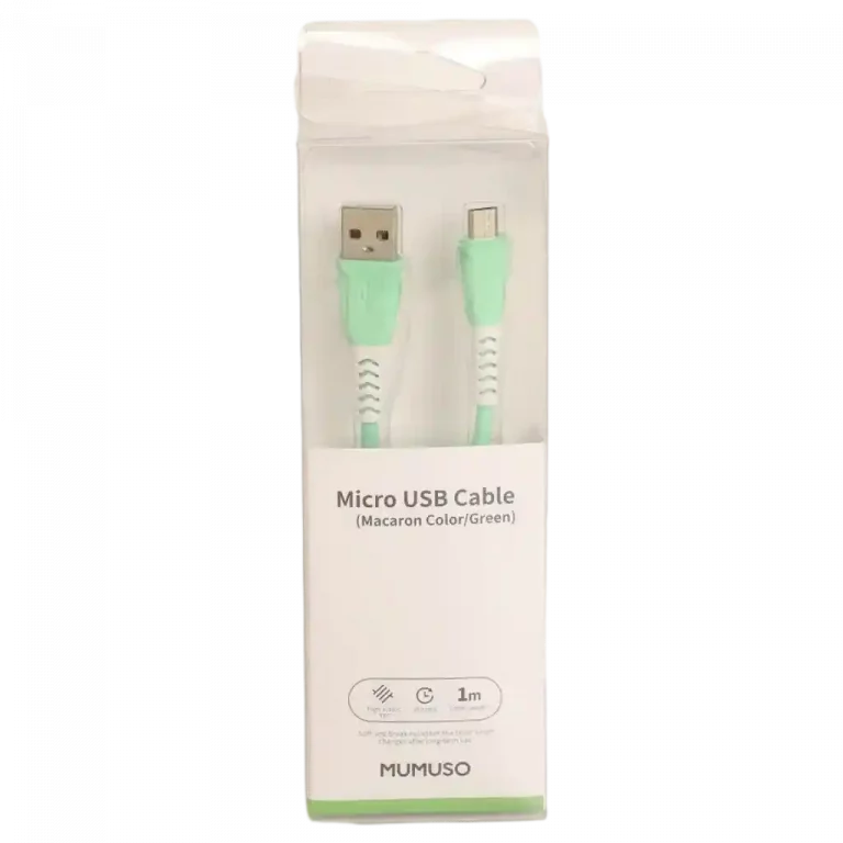 MUMUSO Micro USB Kabel (Grün) aus TPE, 1 m lang – ideal für Android-Geräte und mobile Technik.