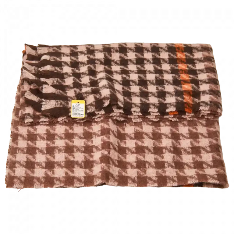MUMUSO orange und braun kariertes Tuch für Damen – ideal für den Frühling und Herbst.