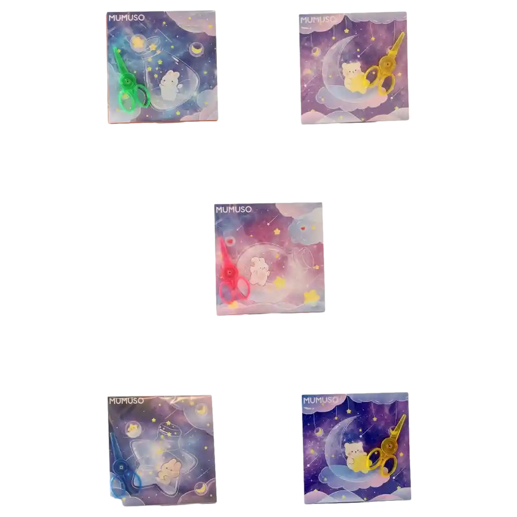 MUMUSO Origami-Papier-Set mit Schere, 65,9 g (Bunte Sterne) – kreatives Bastelset für Kinder und Erwachsene.