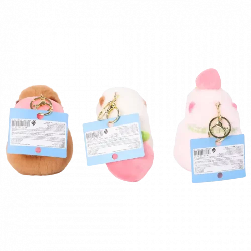 MUMUSO Plüschanhänger Capybara mit grüner Schleife, ideal für Kinder und als Geschenk.