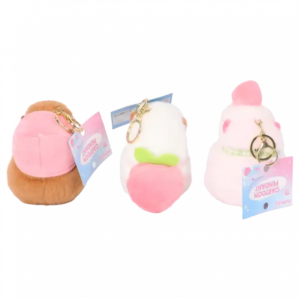 MUMUSO Plüschanhänger Capybara mit grüner Schleife, ideal für Kinder und als Geschenk.