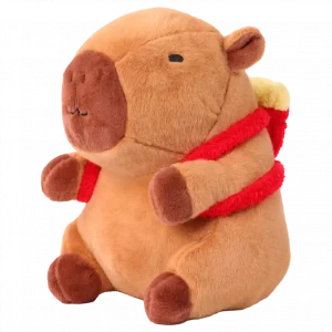 MUMUSO Plüschspielzeug (Braune Capybara) mit Rucksack – süßes Spielzeug für Kinder aus 100% Polyester.