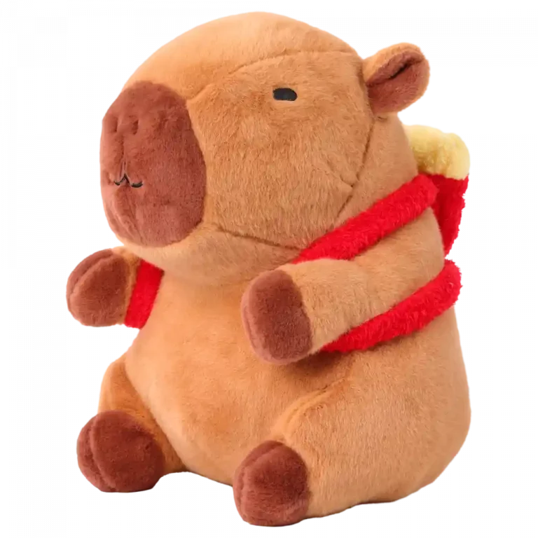 MUMUSO Plüschspielzeug (Braune Capybara) mit Rucksack – süßes Spielzeug für Kinder aus 100% Polyester.