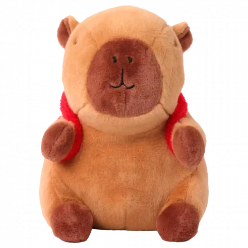 MUMUSO Plüschspielzeug (Braune Capybara) mit Rucksack – süßes Spielzeug für Kinder aus 100% Polyester.