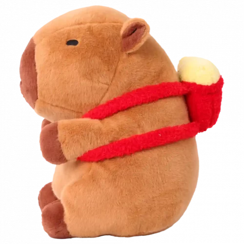 MUMUSO Plüschspielzeug (Braune Capybara) mit Rucksack – süßes Spielzeug für Kinder aus 100% Polyester.