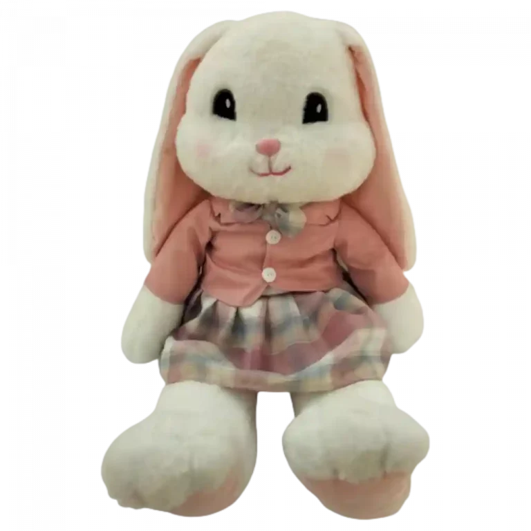 MUMUSO Plüschtier Mondkaninchen, 50 cm (Rosa) – weiches Spielzeug für Kinder mit niedlichem Outfit.