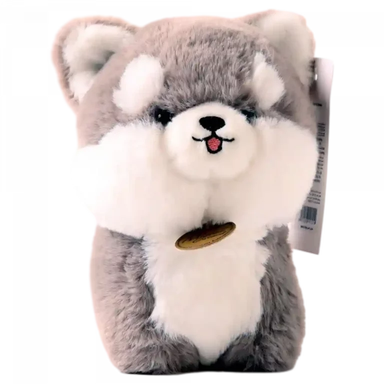 MUMUSO Plüschtier Siberian Husky, 18 cm (Grau) – weiches und kuscheliges Spielzeug für Kinder.