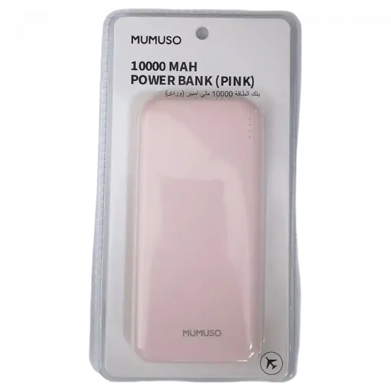 MUMUSO Powerbank mit 10000 mAh in Pink – leistungsstarker Begleiter für unterwegs.