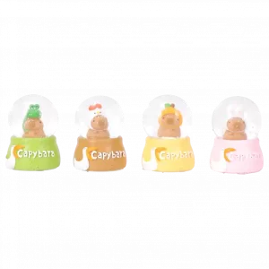 MUMUSO Schneekugel mit Capybara, grün – lebendige Dekoration für jedes Zuhause oder Büro.