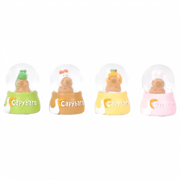 MUMUSO Schneekugel mit Capybara, grün – lebendige Dekoration für jedes Zuhause oder Büro.