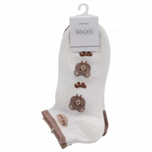 MUMUSO Sneakersocken für Damen in Weiß mit süßem Bärenmotiv - bequem und stylisch für den Alltag.