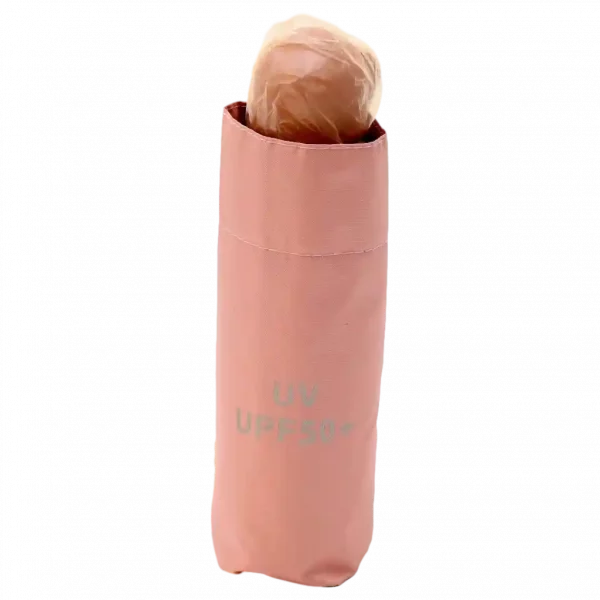 MUMUSO Sonnen-Regenschirm (Pink) mit UV-Schutz, ideal für Sonnenschutz und stilvolle Aufbewahrung.