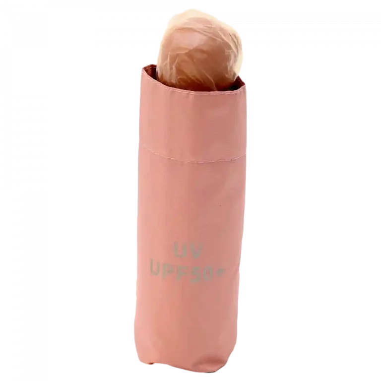 MUMUSO Sonnen-Regenschirm (Pink) mit UV-Schutz, ideal für Sonnenschutz und stilvolle Aufbewahrung.
