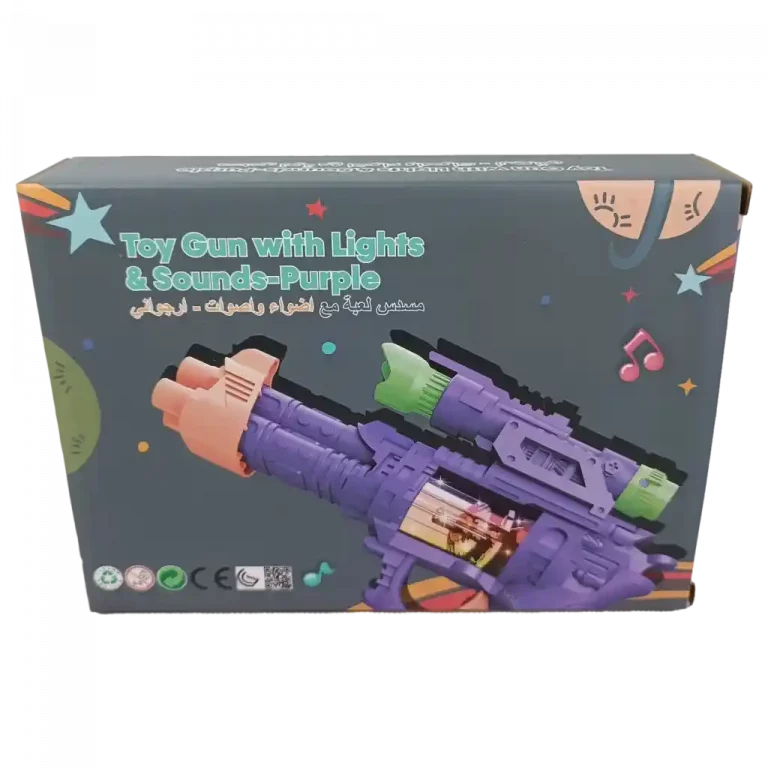 MUMUSO Spielzeugpistole mit Lichtern und Geräuschen (Lila) – ideal für Kinder und Spaß im Spiel.