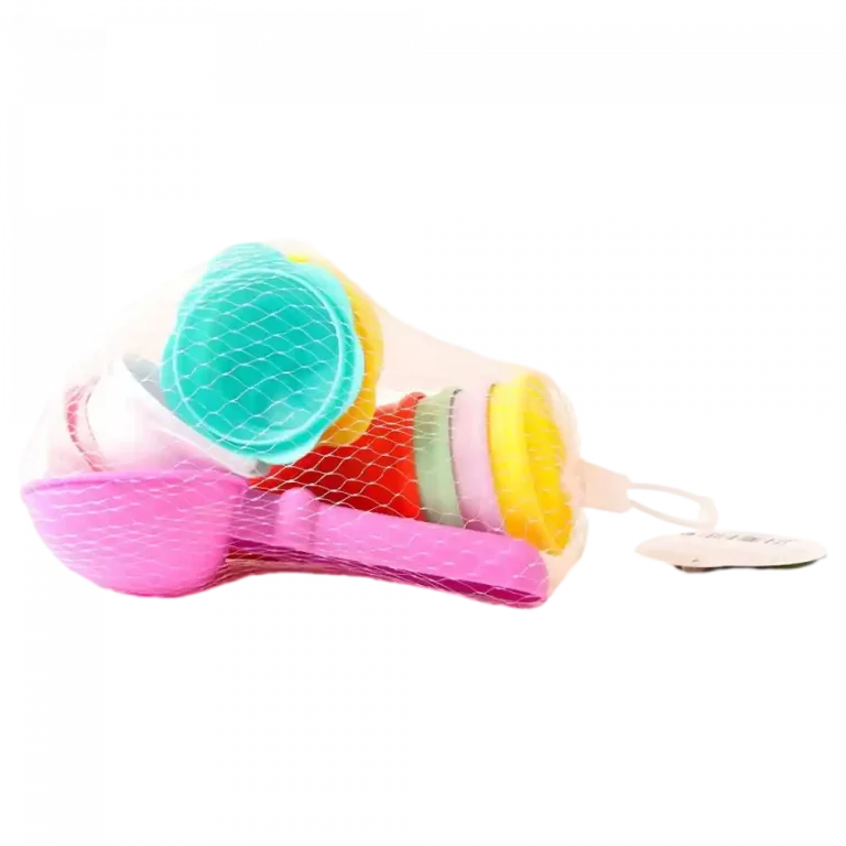 MUMUSO Strandspielzeugset mit bunten Schalen und Löffeln aus PP, ideal für den Sommer am Strand.