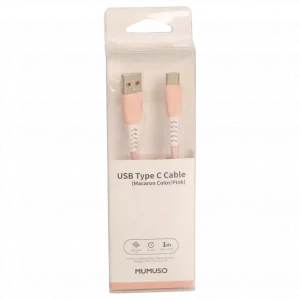 MUMUSO USB Typ C Kabel in Macaron Farbe (Pink), 1 m - ideal für die Verbindung von Geräten.