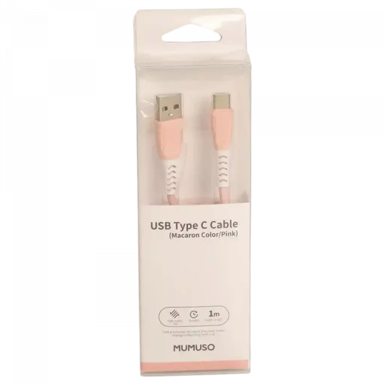 MUMUSO USB Typ C Kabel in Macaron Farbe (Pink), 1 m - ideal für die Verbindung von Geräten.