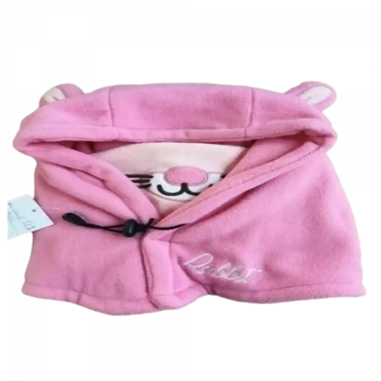 MUMUSO süße Wintermütze in Rosa mit Hasenmotiv aus 100% Polyester, ideal für Kinder.