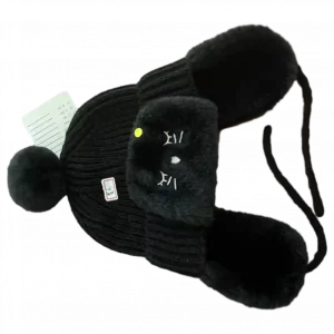 MUMUSO Winterohrenschutz Lei Feng Hut für Kinder (Schwarz) – warm und bequem für kalte Tage.