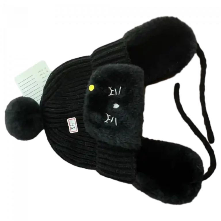 MUMUSO Winterohrenschutz Lei Feng Hut für Kinder (Schwarz) – warm und bequem für kalte Tage.