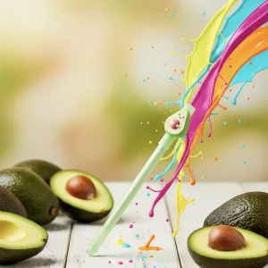 Gelstift aus Kunststoff mit Avocado-Design (Hellgrün)
