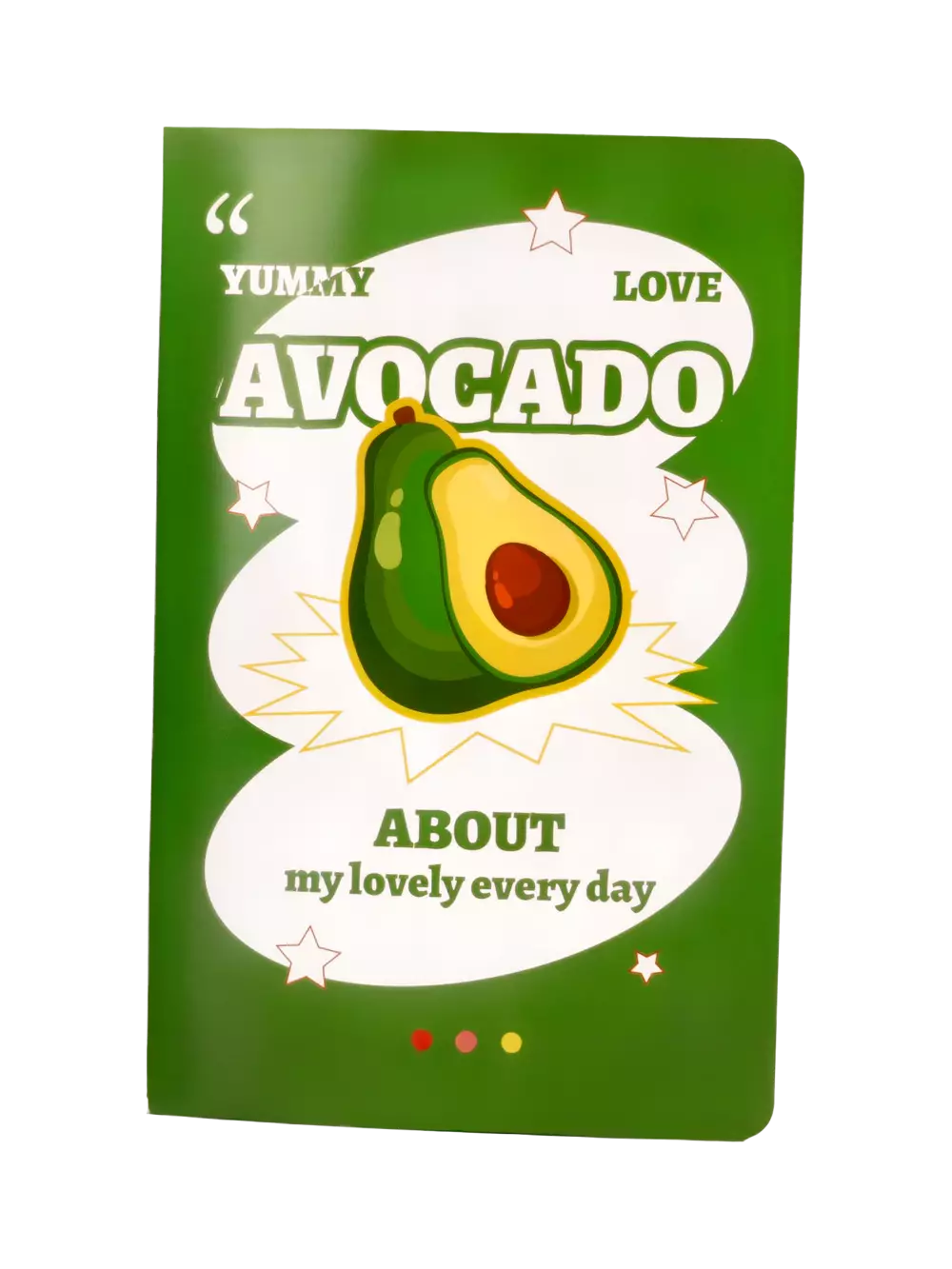 6932559696752.webp Notizbuch A5 mit Avocado-Design, Karton-Umschlag (Grün)
