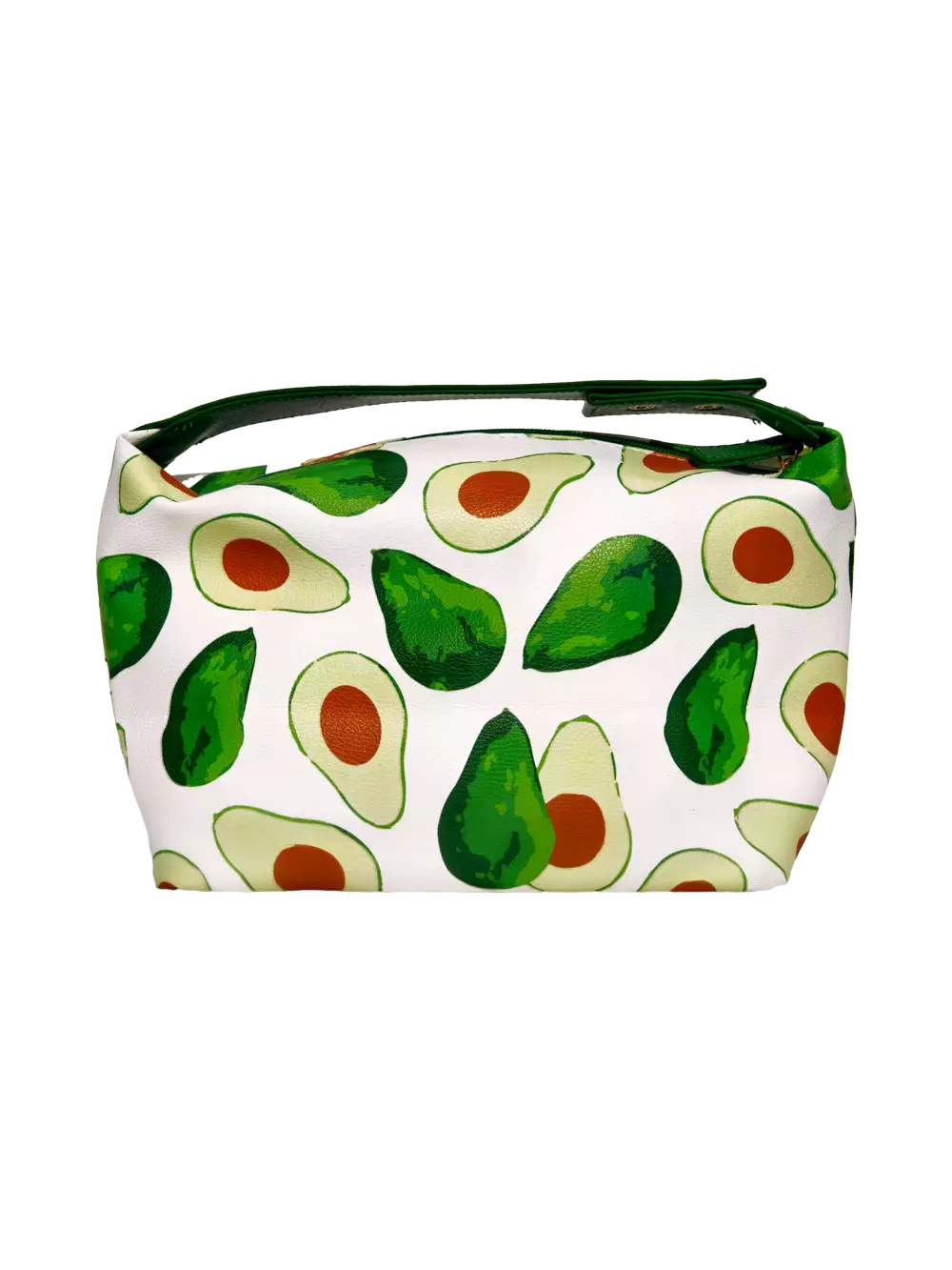 6976628012302.webp Kosmetiktasche mit Avocado-Design, abwischbar (Weiß/Grün)