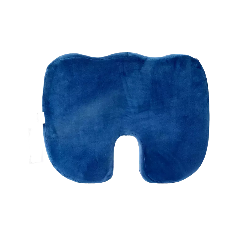 6932559622195_3.webp Kristallvelours Memory-Schaum Sitzkissen mit ergonomischer Beckenunterstützung - Marineblau