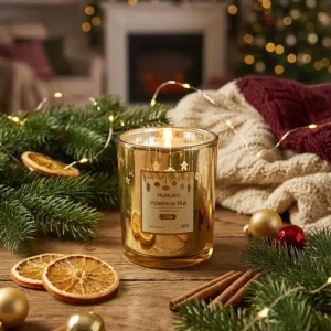 Glitzerndes Geheimnis Weihnachts-Duftkerze - Gold (220g)