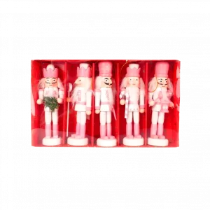 Rosa Nussknacker-Set 12,5cm (5-teilig)