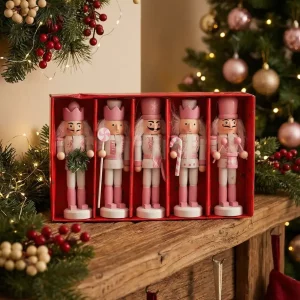 Rosa Nussknacker-Set 12,5cm (5-teilig)