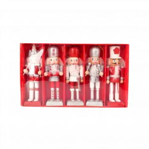 Glitzernder Nussknacker 5-teiliges Set 12,5cm