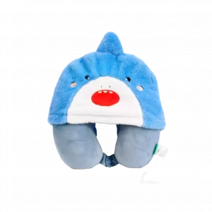 Memory-Schaum U-Nackenkissen mit Kapuze - Shark