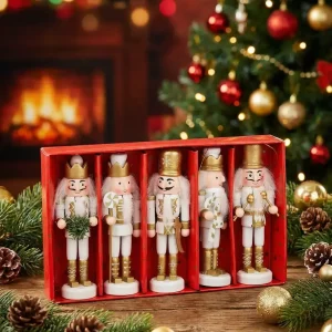 Weißer Nussknacker 5-teiliges Set 12,5cm