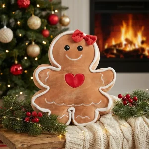 Roter Schleifen-Lebkuchenmann Stofftier 30 cm