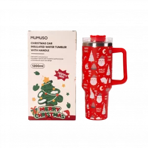 Weihnachtskollektion Auto-Thermobecher mit Griff - 1200ml - Rot