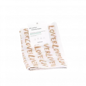 LOVE-Buchstaben Kinderwaschlappen aus 100% Baumwolle - Khaki