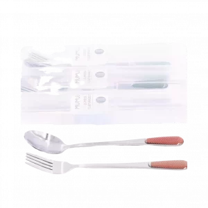 Einfaches Silikon-Löffel-Gabel-Set (2-teiliges Set)